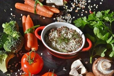 Menú aproximado de acuerdo con el esquema para una dieta saludable